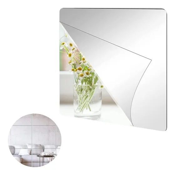 Vinilo Espejo Adhesivo Cuadrado Decorativo 40x40 Cm Unidad Color Sin color