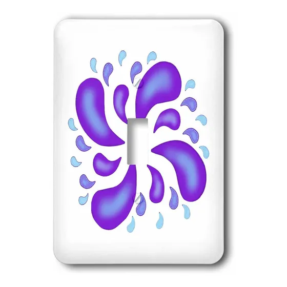 Cuadro Moderno 3drose Chorro Agua Azul Morado Tapa Luz
