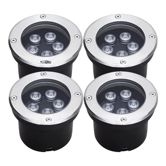 Kit 4 Spot Led Balizador Chão 5w Embutir Branco Quente/frio