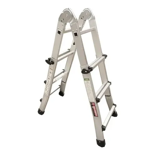 Escalera Aluminio Multiposiciones Profesional 2.87m Peldaños Color Gris