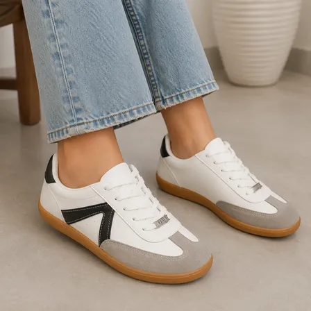 Tênis Feminino Casual Confortável Street Style Vizzano Branco/cinza/preto Lisa 36