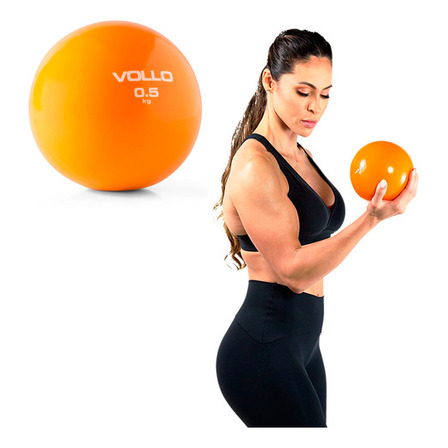 Bola Tonificadora 0.5kg Vollo Laranja Pilates Yoga Fortalecimento Toning Ball Bola Tonificadora 0.5kg Vollo Laranja Pilates Yoga Fortalecimento Toning Ball