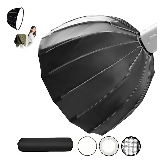 Colmeia Softbox 70cm Preto Com Bag Iluminação Estúdio