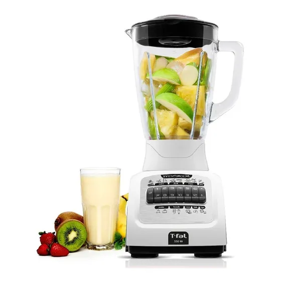 Licuadora T-fal De 12 Velocidades Infinyforce Xl Blanca Con Vaso De Vidrio De 2 L Y Motor De 600 W, Ln8221mx