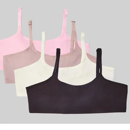 Kit 4 Tops Infantil Menina Basico Cotton Delrio Chicleteperolaquatzo E Preto Liso G