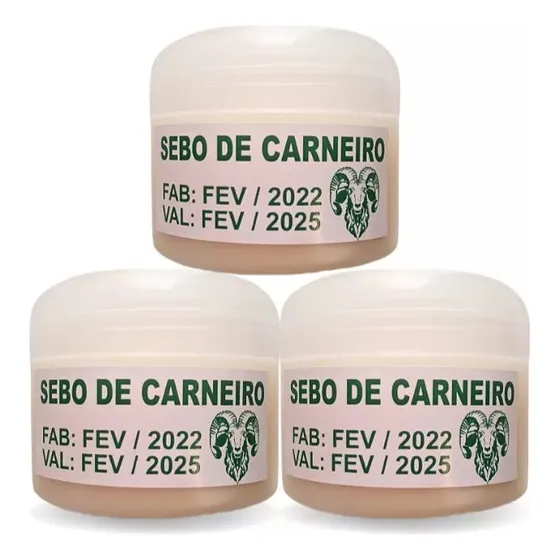 Kit 3 Sebo De Carneiro Puro Pronta Entrega