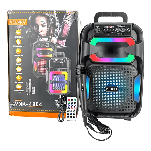 Bocina  Fm/usb/sd/aux/bluetooth Velikka Vkk-4804 Color Negro