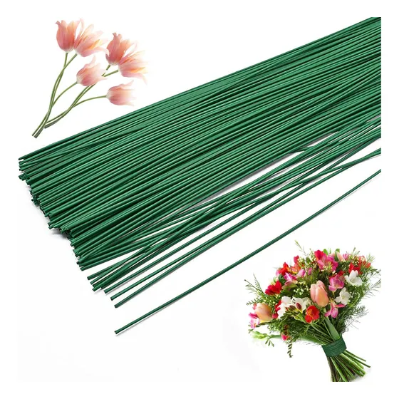 Tallos Sin Hojas Para Rosa Artificial, 250 Piezas De Alambre Floral De 40cm, Alambre Floral Para Manualidades, Ramo, Tallo, Corona, Suministros Para Arreglos Florales