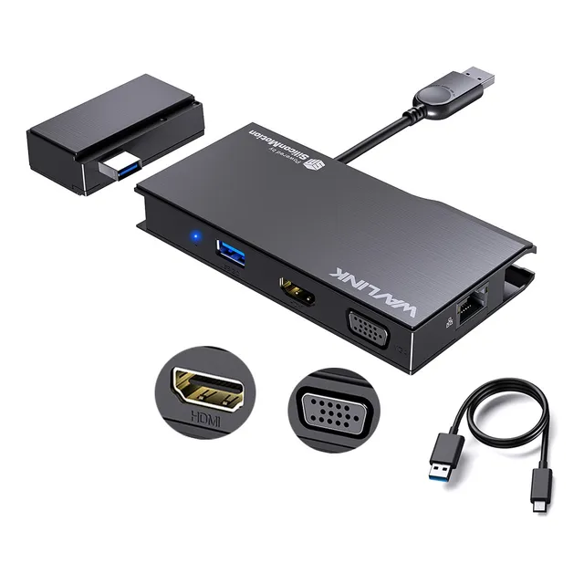 Adaptador Gráfico De Vídeo Wavlink Usb 3.0 A Hdmi/vga 2kdock