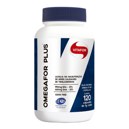 Suplemento em  cápsulas Vitafor  Omegafor Plus gorduras poliinsaturadas em pote 120 un