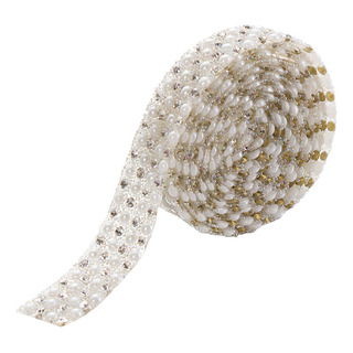 Cadena De Perlas Con Apliques De Cristal Con Diamantes De Im Cadena De Perlas Con Apliques De Cristal Con Diamantes De Im