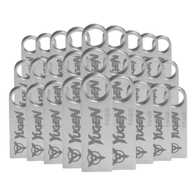 Paquete 300 Memoria Usb 16gb Mayoreo Yugen Metalica Plata Color Plateado