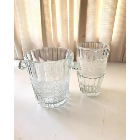 Hielera - Champañera Y Florero De Cristal Checo