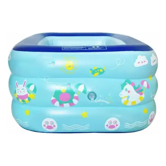 Alberca Piscina Inflable Rectangular 130x90x50 P/niños Color Agua-animales