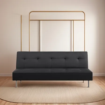 Futón Sofá Cama Multifuncional Sala De Estar - Oficina Negro