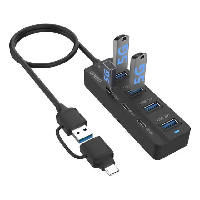 Hub Onten Usb C, 7 Ports Hub Usb 3.0 With Usb C A Usb 3...