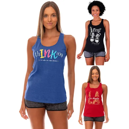 Kit 3 Regata Feminina Cavada Básica Estampada Nadador Blusa