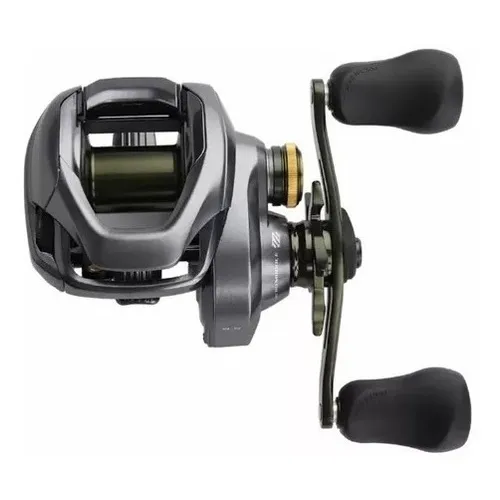 Carrete de pesca Shimano Curated Dc Xg Drag de perfil bajo, 5 kg, color plateado, lado de la manivela derecha