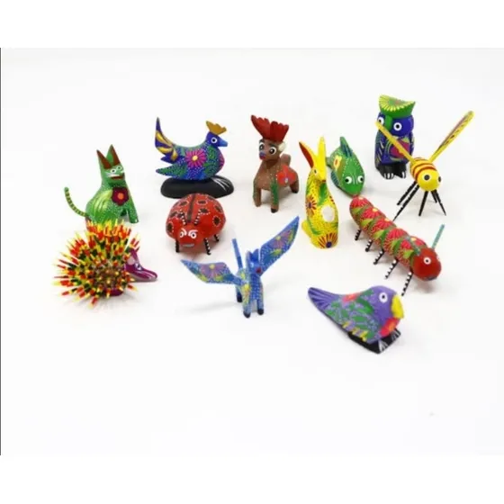  Paquete De 15 Alebrijes Miniatura Artesanía De Oaxaca