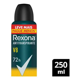 Antitranspirante Em Aerossol Men V8 Notas Verdes E Amadeiradas 250ml Rexona Antitranspirante Em Aerossol Men V8 Notas Verdes E Amadeiradas 250ml Rexona