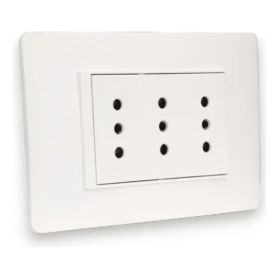 Tomacorriente Triple 10a Luzica Armado Bticino Ref Pu1313 