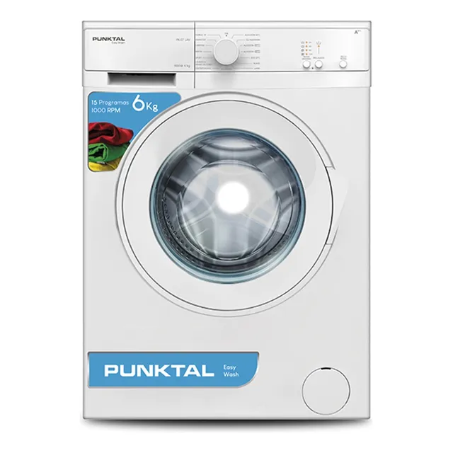 Lavarropa Punktal 6kg Pk07 Lav 15 Programas Carga frontal Color Blanco