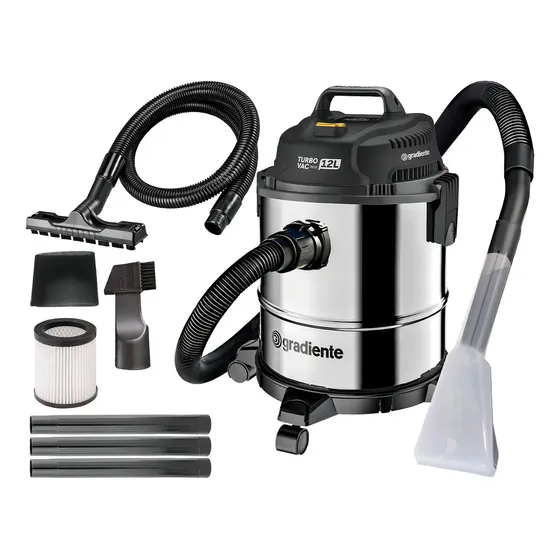 Aspirador De Pó E Água Inox Multiuso Soprador Com Bico Extratora 12l 1200w Turbo Vac Pgac120 Gradiente