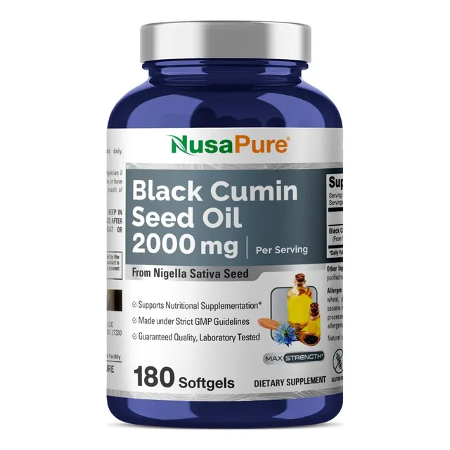 Aceite De Semilla De Comino Negro Nusapure 180 Cápsulas Sin Sabor