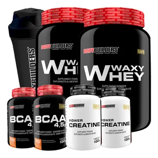 Kit 2x Whey Protein + 2x Bcaa + 2x Creatina + Coqueteleira Kit 2x Whey Protein + 2x Bcaa + 2x Creatina + Coqueteleira