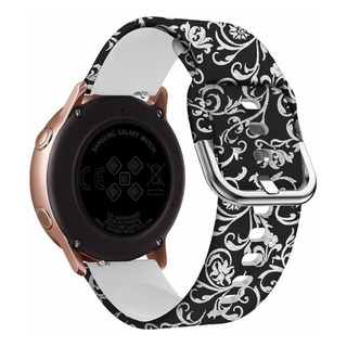 Correa Casual Deportiva Compatible Con Galaxy Watch Active 2 Negro Floral Correa Casual Deportiva Compatible Con Galaxy Watch Active 2 Negro Floral