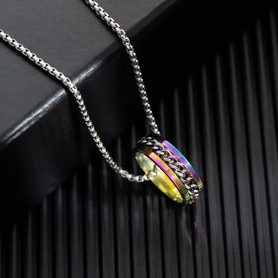 Collar Unisex De Moda En Titanio Tipo Suéter