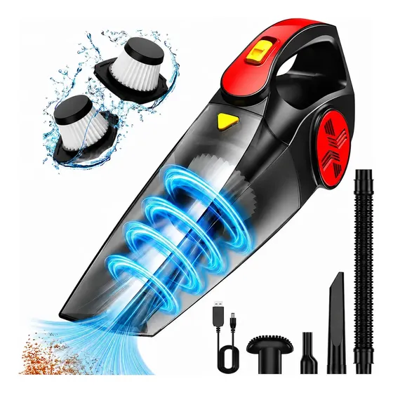 Aspirador De Pó 5 Em 1 Portátil De Sem Fio, 1200w Aspirador Po E Agua Soprador 12000pa Potente 1000ml Com 6000mah 2 Filtros Bateria Extratora Sujeira Profissional Speed Compacto Hepa Aspirador 220v