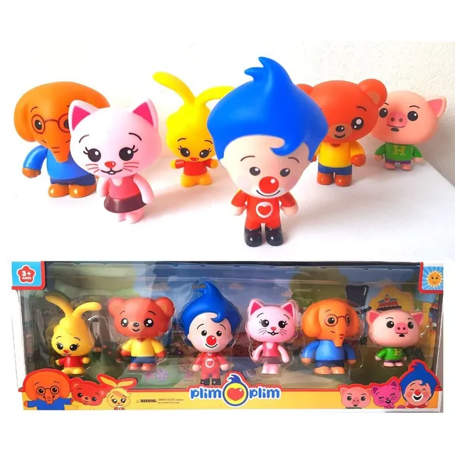 Set Plim Plim Y Sus Amigos Muñecos Jebe Articulable Niños
