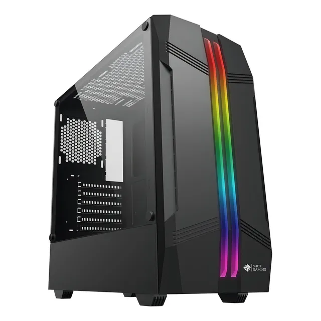 Gabinete Gamer Shot Gaming 8013 Cristal Templado Rgb Frontal