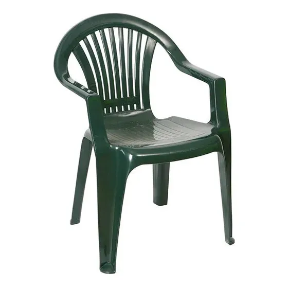Silla De Plástico Altea Verde Con Posabrazos