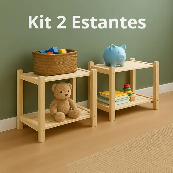 Kit 2 Prateleira Multiuso 2 Andares Organização De Quarto