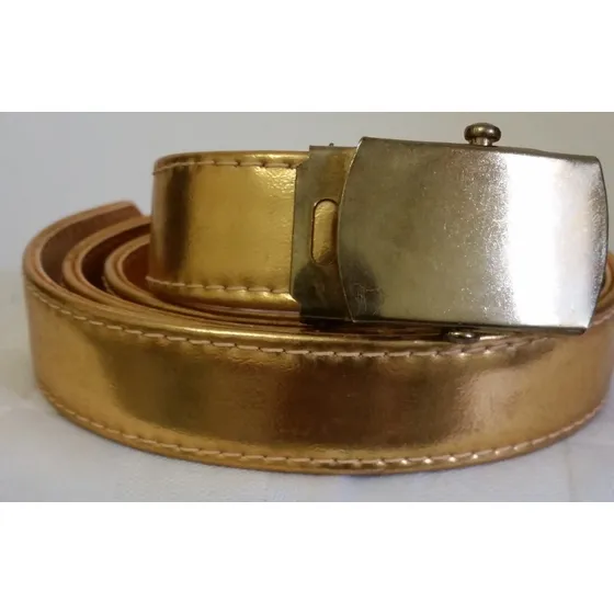 Correa Dorada Hebilla Militar Talla S - 1 Metro De Largo