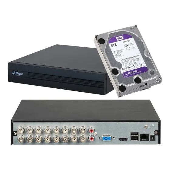 Xvr Dahua Xvr1b16h-i 16ch 5mp Lite Wizsense + 4 Tb Purple Wd