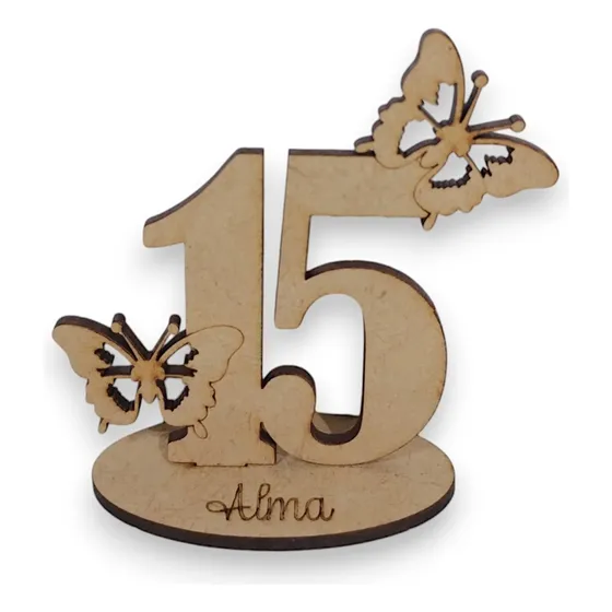 Combo 10 Centros De Mesa Numero 15 Dos Mariposas Extremos