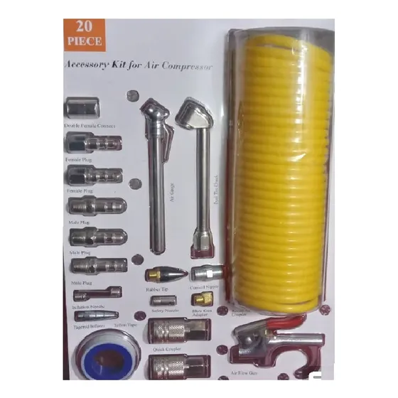 Kit De Accesorios Compresor 20 Acoples, Medidor, Manguera