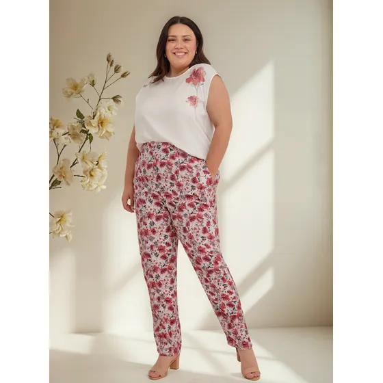 Pantalon Para Mujer Patprimo Color Rojo Viscosa 100% #1407