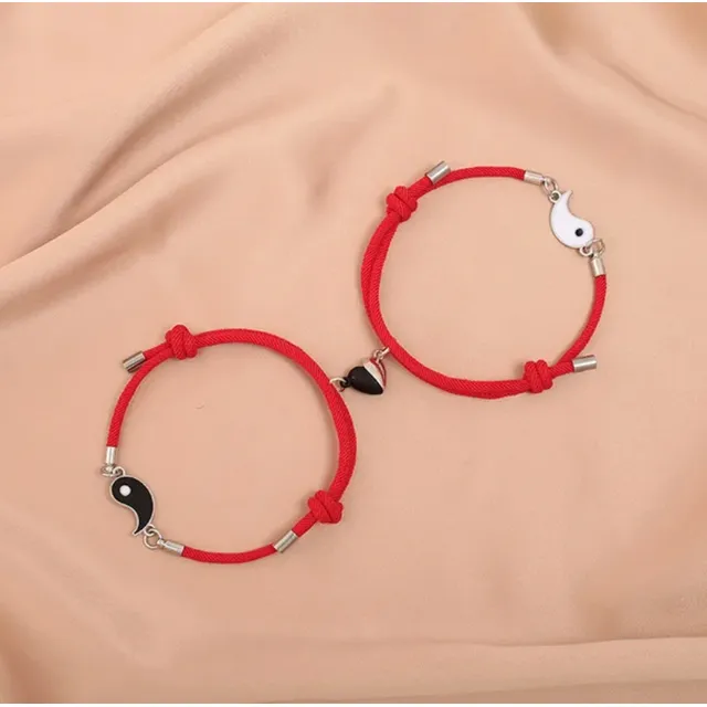 Pulseras Amor Novios Iman Bff Yin Yang Corazon Combo 2x1