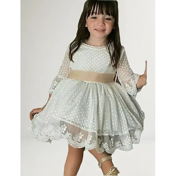 Vestido De Niña, Vestido Bautizo, Dama Honor, Vestido Blanco