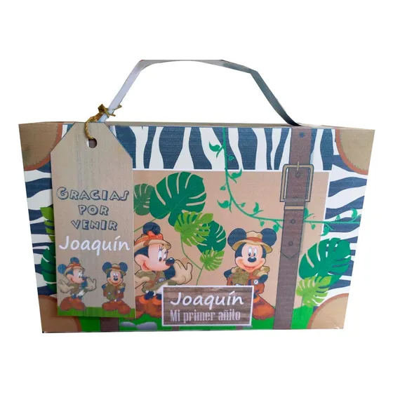 20 Souvenir Infantil Valija Mickey Safari Para Armar!