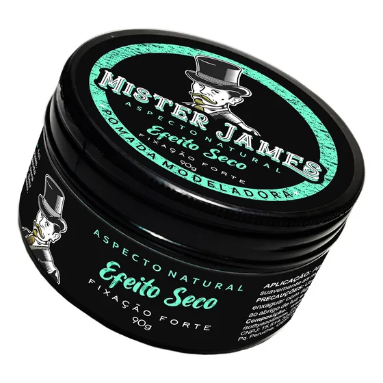 Pomada Modeladora Efeito Mate Cabelo Masculino Mister James