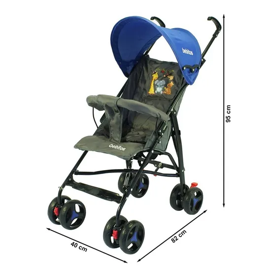 Cochecito Paraguita Bebe Correa Para Colgar Plegado Fácil Color Azul