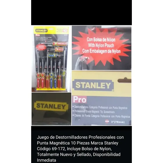 Juego De Destornilladores Profesionales 10 Piezas Stanley