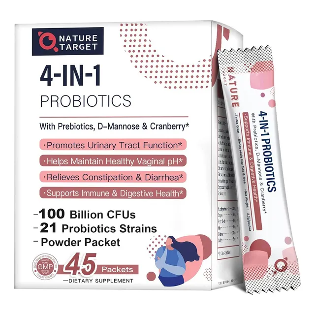 Probióticos 4 En 1 100 Billion Nature Target 45 Packets