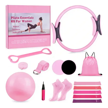 Para Kit De Pilates Essentials Para Mulheres, 13 Peças Rosa 15 Peças