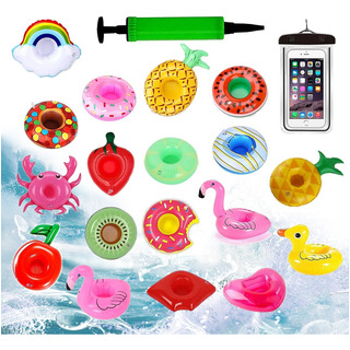 19 Portavasos Inflable Alberca Bebidas Y 1bolsa Para Celular 19 Portavasos Inflable Alberca Bebidas Y 1bolsa Para Celular